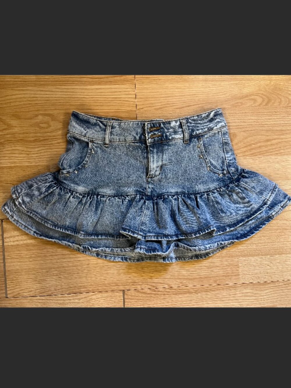 Social Collision Brand Frilly Denim Skirt- Size Small